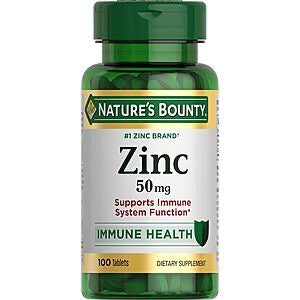 Nature’s Bounty Zinc 50mg | Immune System, Skin, & Antioxidant Health Support | Contributes to DNA Formation | Vegetarian, Non-GMO, Gluten Free | 100 Caplets, 1 Serving Per Day for Daily Health