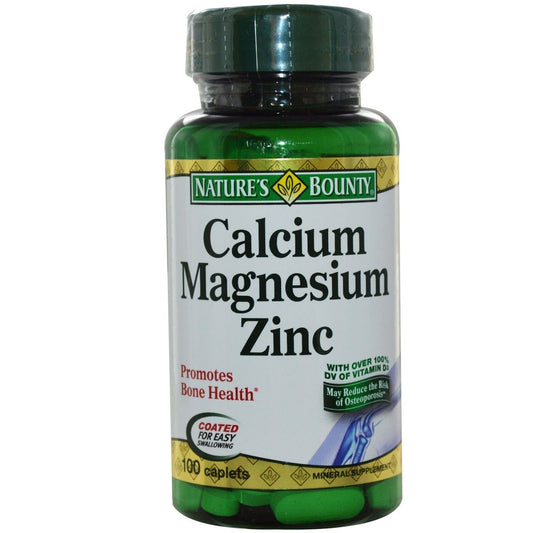 Nature's Bounty Calcium Magnesium & Zinc Caplets, Immune & Supporting Bone Health, 100 Count